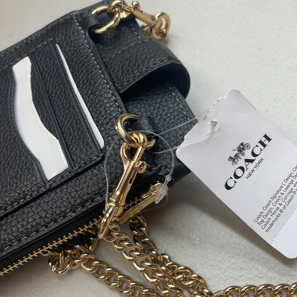 Coach Chain Phone Crossbody in Black - Turnlock broken - Picture 5 of 9